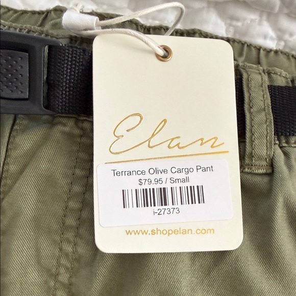 Elan Olive Cargo Pants with Black Belt - Picture 2 of 7
